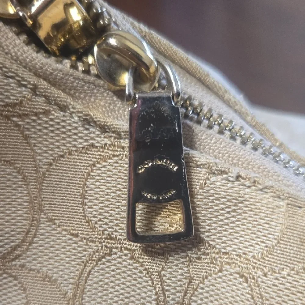 Coach Beige Signature Shoulder Bag
